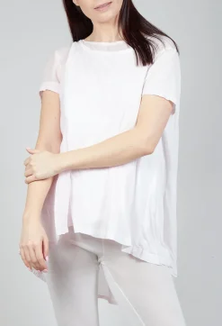 Rundholz Mainline Tops^Mullet Back T-Shirt in Rose 10% Cloud