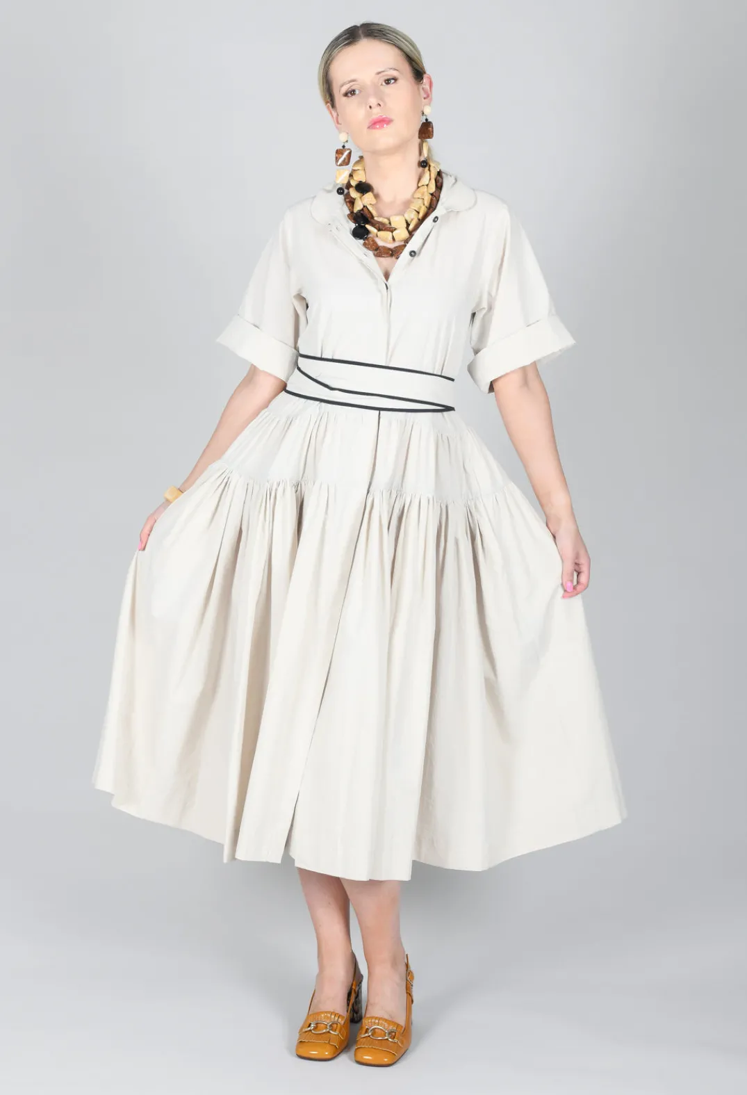 Les Filles d'Ailleurs Dresses^Multi Tiered Dress in Beige