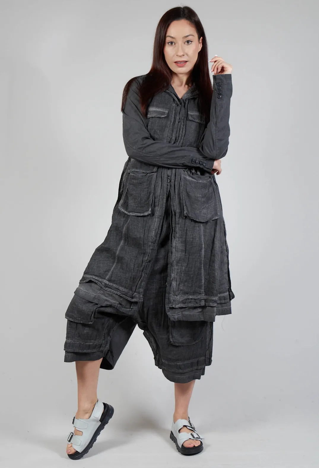 Rundholz Mainline Coats^Multi-Pocket Coat in Coal Cloud