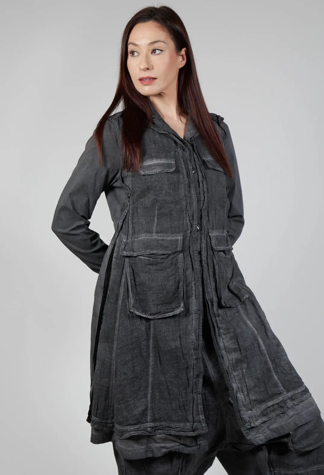 Rundholz Mainline Coats^Multi-Pocket Coat in Coal Cloud