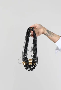 Katerina Vassou Necklaces^Multistrand Necklace with Beads and Metal Pendants