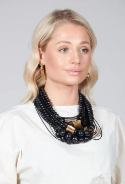 Katerina Vassou Necklaces^Multistrand Necklace with Beads and Metal Pendants