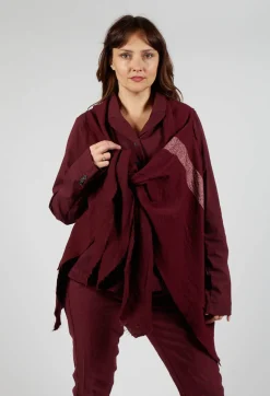 Rundholz Mainline Jackets^Neck Tie Contrast Stripe Jacket in Merlot
