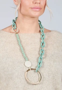 Beatrice Markatos Necklaces^Necklace with Links in Green and Gold