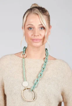 Beatrice Markatos Necklaces^Necklace with Links in Green and Gold