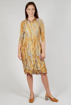 Alquema Dresses^Nehry Metallic Dress in Golden Feather