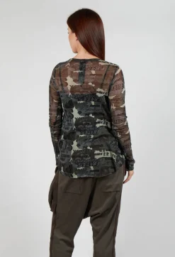 Rundholz Black Label Tops^Netted Long Sleeve Top in Multicolour