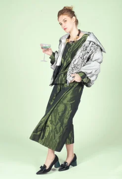 Bize Coats^Netted Puffer Coat in Beige