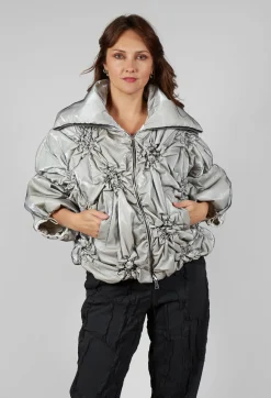 Bize Coats^Netted Puffer Coat in Beige