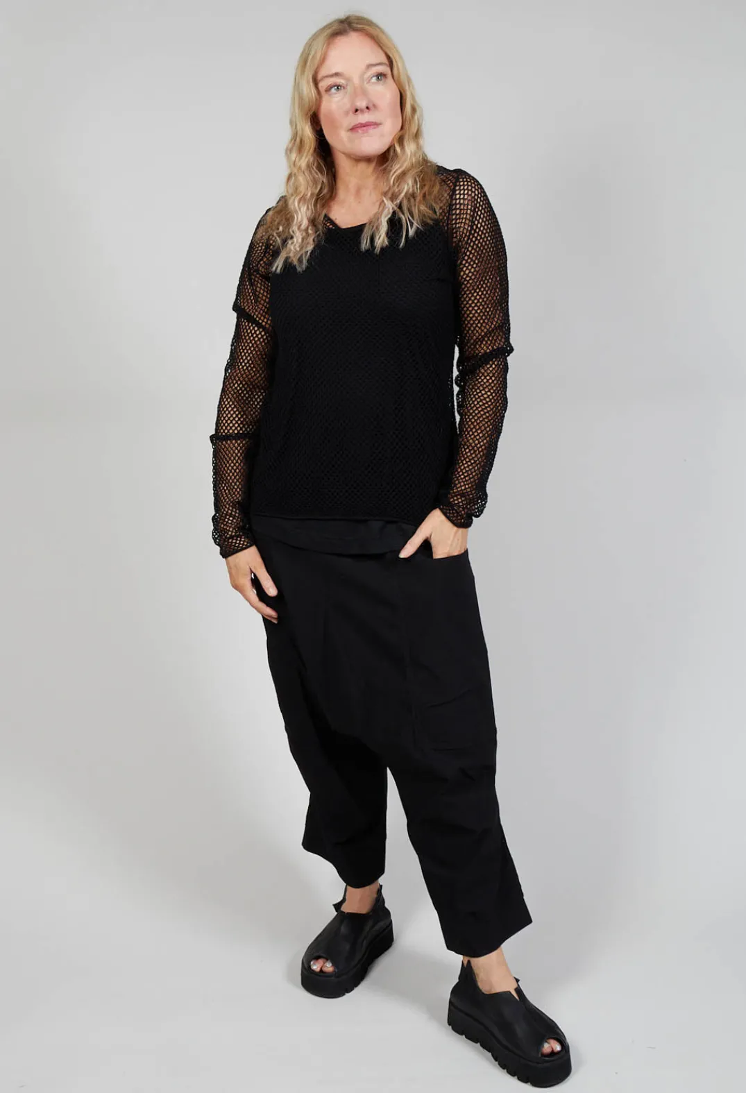 Rundholz Black Label Tops^Netted Top in Black