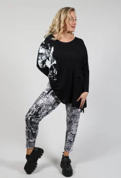 Bread and Butter Leggings^Newspaper Print Leggings in Black