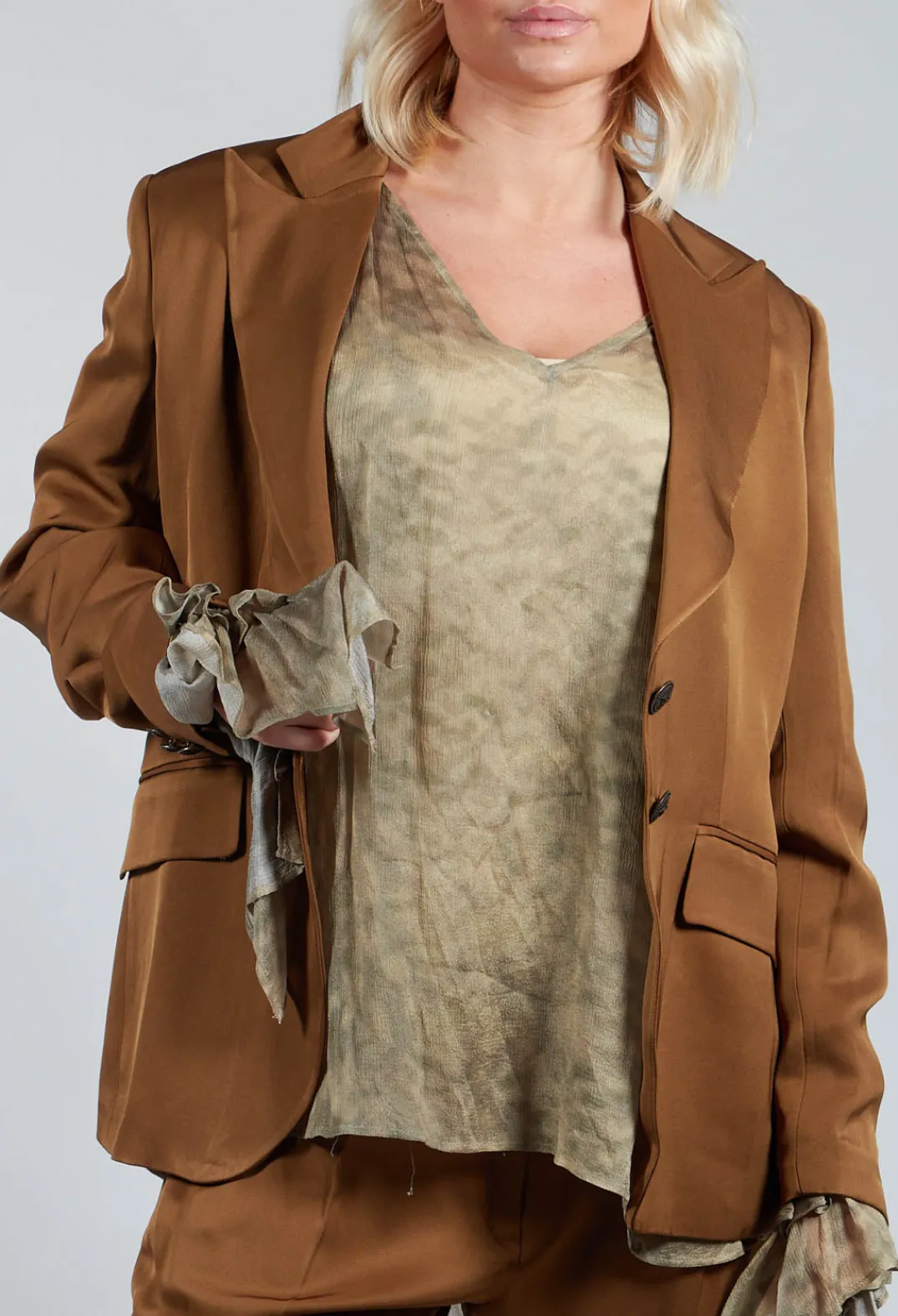 T.ba Jackets^Notched Lapel Blazer in Rust
