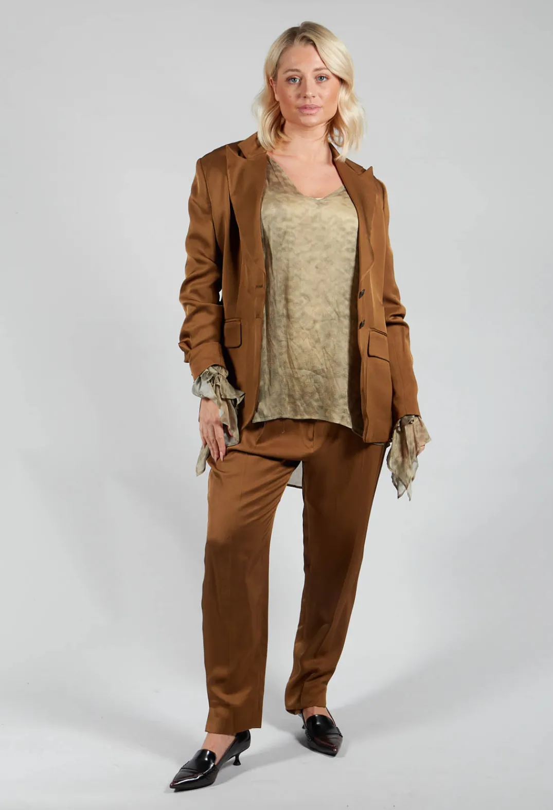 T.ba Jackets^Notched Lapel Blazer in Rust