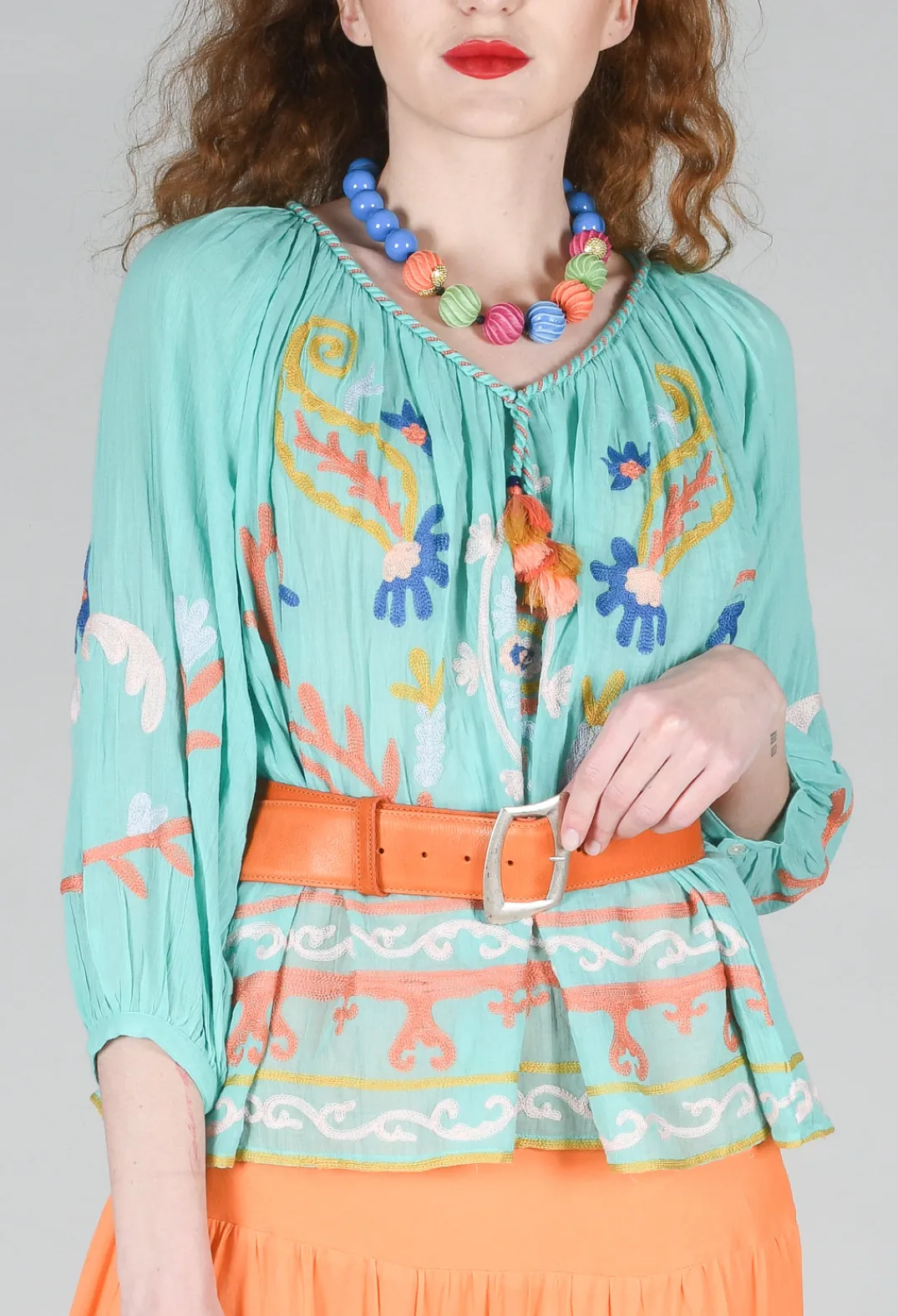 Rene Derhy Tops^Objectif Embroidered Top in Vert