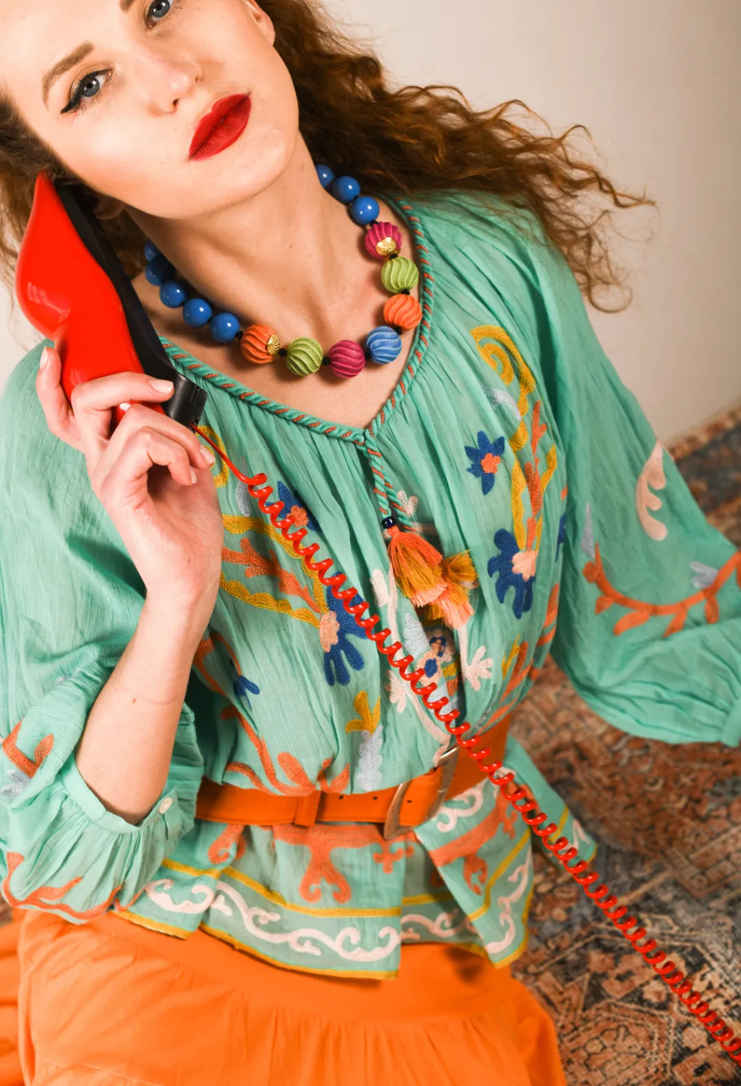 Rene Derhy Tops^Objectif Embroidered Top in Vert