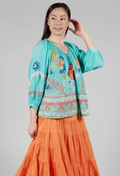 Rene Derhy Tops^Objectif Embroidered Top in Vert