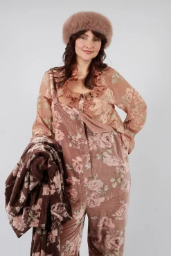 Les Ours Tops^Oeillet Blouse in Voile Fleur Macaron