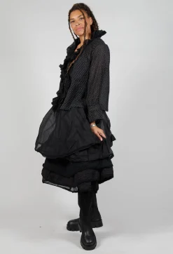 Les Ours Tops^Oeillet Blouse in Voile Pois Noir