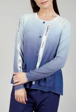 Rundholz Black Label Cardigans^Ombre Knitted Cardigan in Azur Print