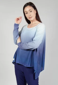 Rundholz Black Label Jumpers^Ombre Knitted Top with Asymmetric Hem in Azur Print