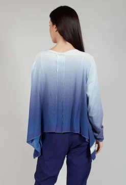Rundholz Black Label Jumpers^Ombre Knitted Top with Asymmetric Hem in Azur Print
