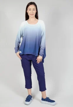 Rundholz Black Label Jumpers^Ombre Knitted Top with Asymmetric Hem in Azur Print