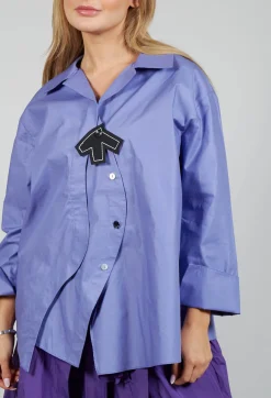 Bize Shirts & Blouses^Open Collar Shirt in Purple