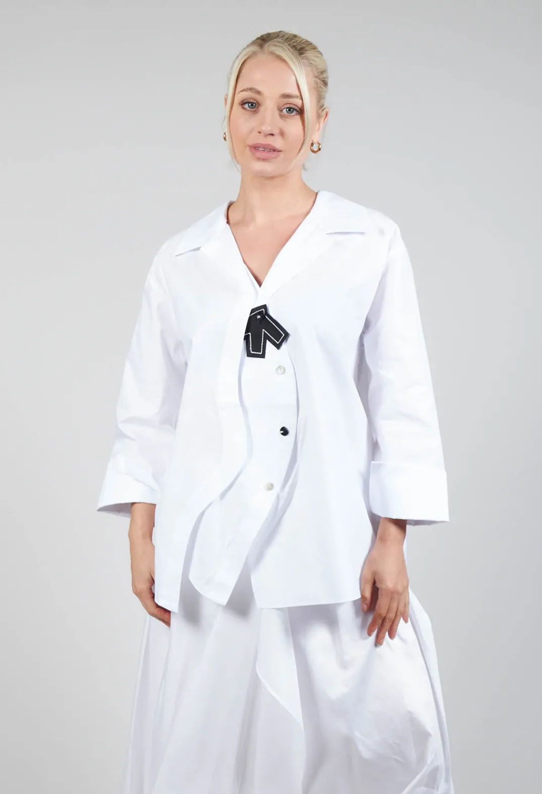 Bize Shirts & Blouses^Open Collar Shirt in White