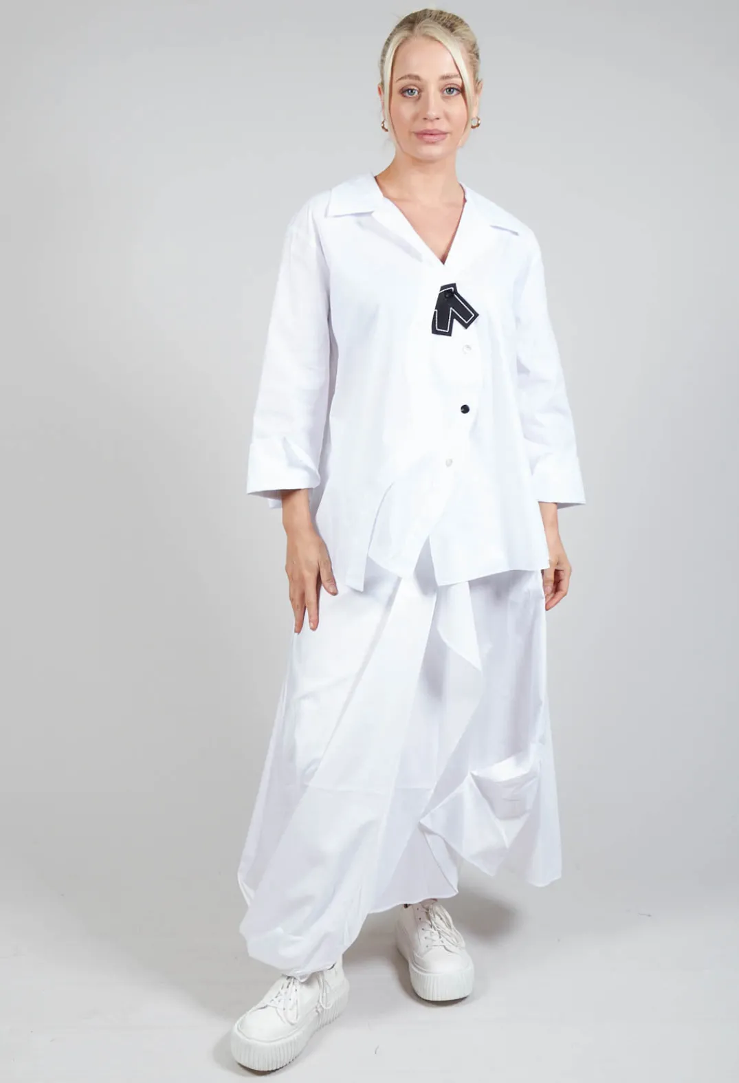 Bize Shirts & Blouses^Open Collar Shirt in White