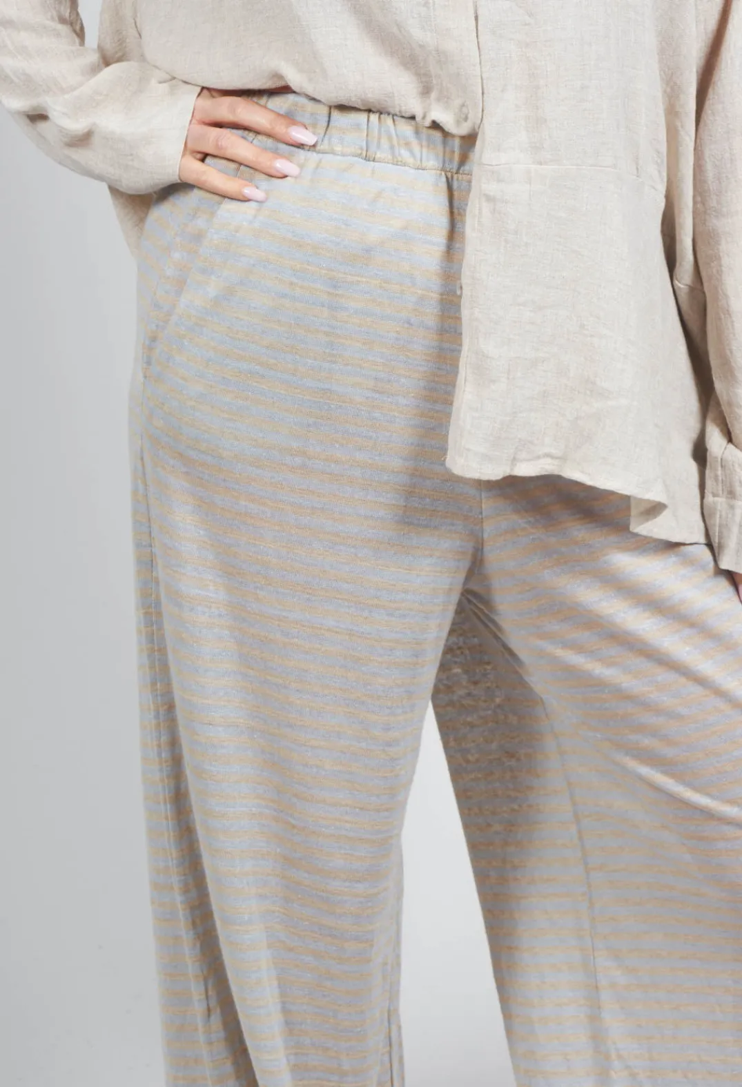 Mama B Co-ords & Suits^Ortigia Lino Trousers in Pale-Corda