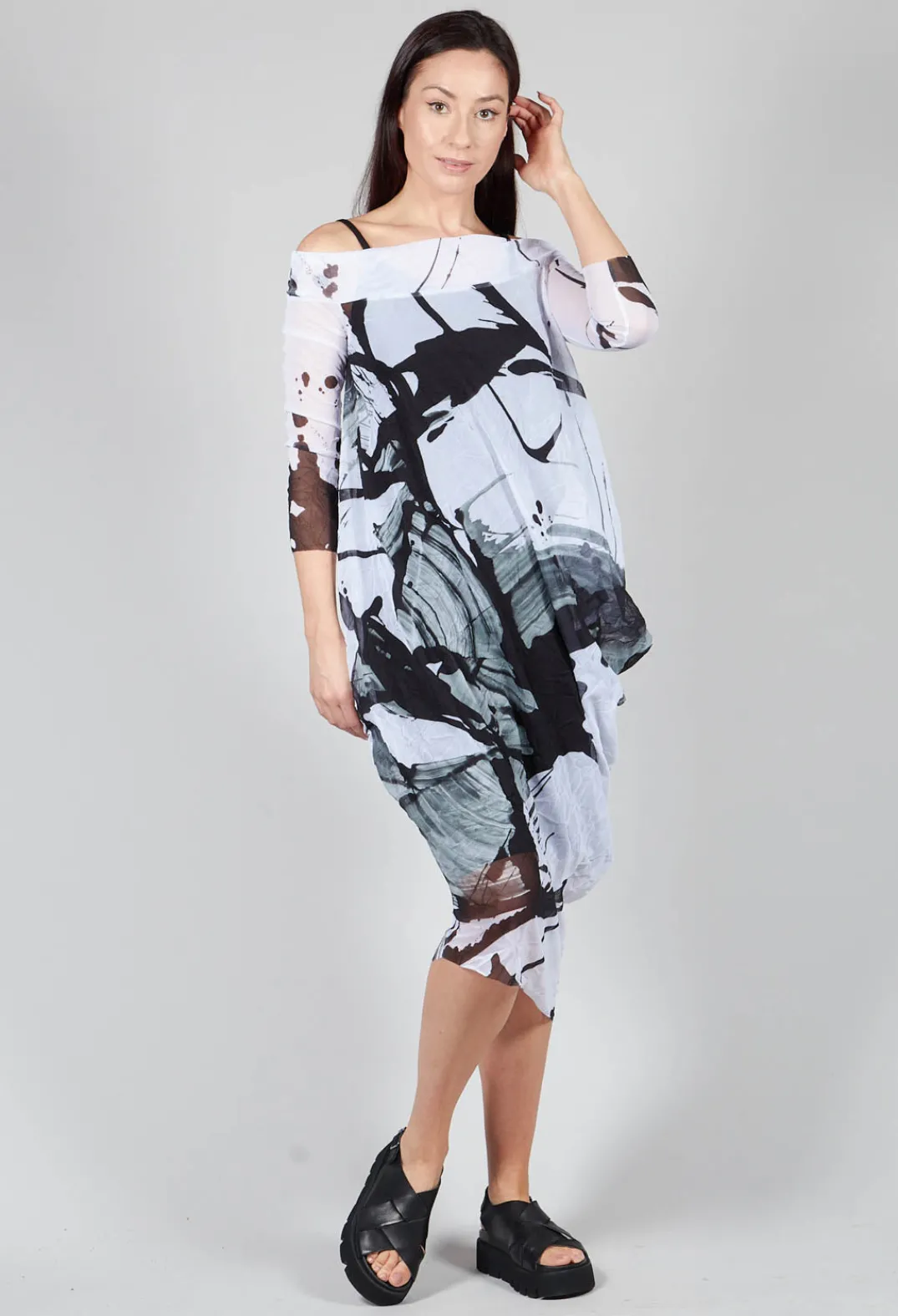 Xenia Design Dresses^OSLO Dress in Black White Colourful