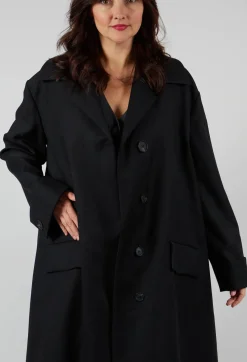 Malloni Coats^Overcoat in Degas Nero