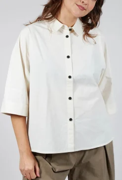 SOH Shirts & Blouses^Oversized Cotton Shirt in Milk
