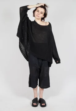 Rundholz Dip Jumpers^Oversized Knitted Jumper with Square Neckline in Black