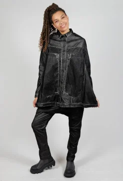 Rundholz Mainline Coats^Oversized Longline Jacket in Black Flock