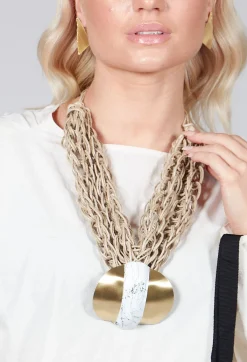 Katerina Vassou Necklaces^Oversized Necklace with Multiple Strings with Gold Pendant