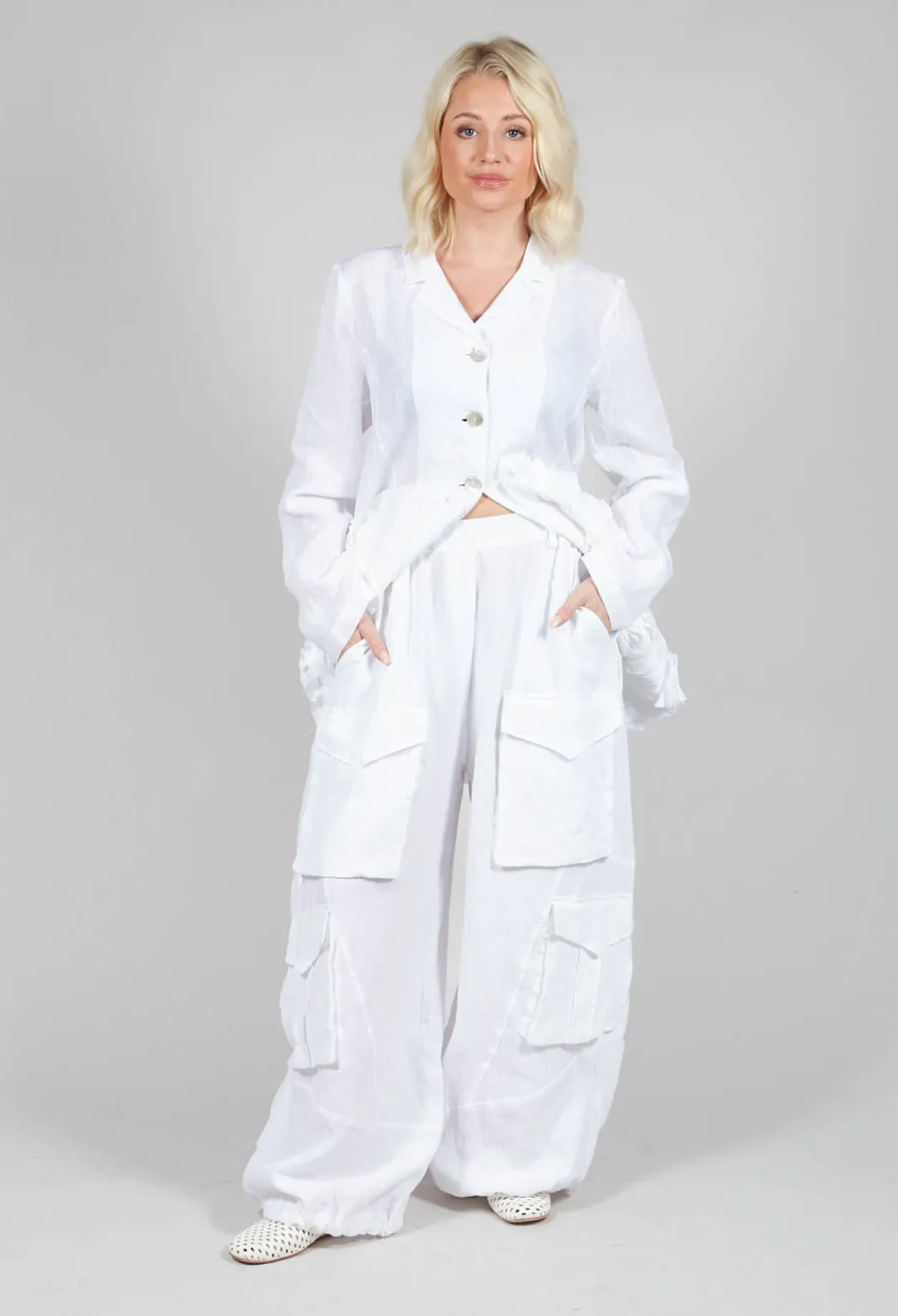 Tadashi Trousers^Oversized Pocket Trousers in White