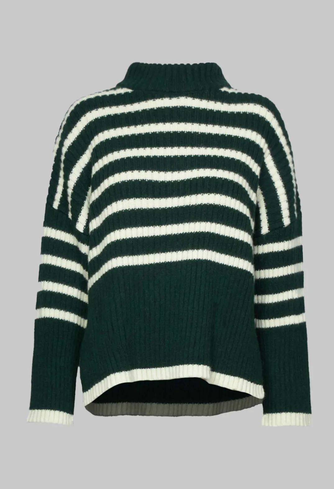 Collectors Club Jumpers^Oversized Pull with Green and Ecru Stripes