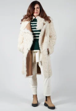 Collectors Club Jumpers^Oversized Pull with Green and Ecru Stripes