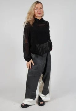 Rundholz Mainline Jumpers^Oversized Sheer Knit in Black Sparkle