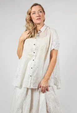 Rundholz Black Label Shirts & Blouses^Oversized Short Sleeved Shirt in Pearl Stripe
