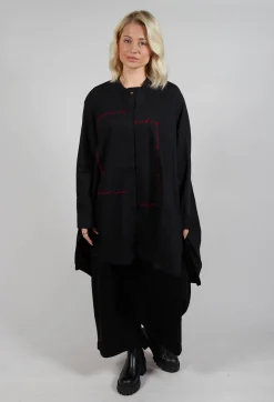 Moyuru Shirts & Blouses^Oversized Stitch Shirt in Black