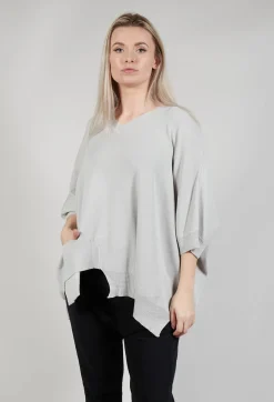 Philomena Christ Jumpers^Oversized Sweater with Asymmetric Hem in Silver
