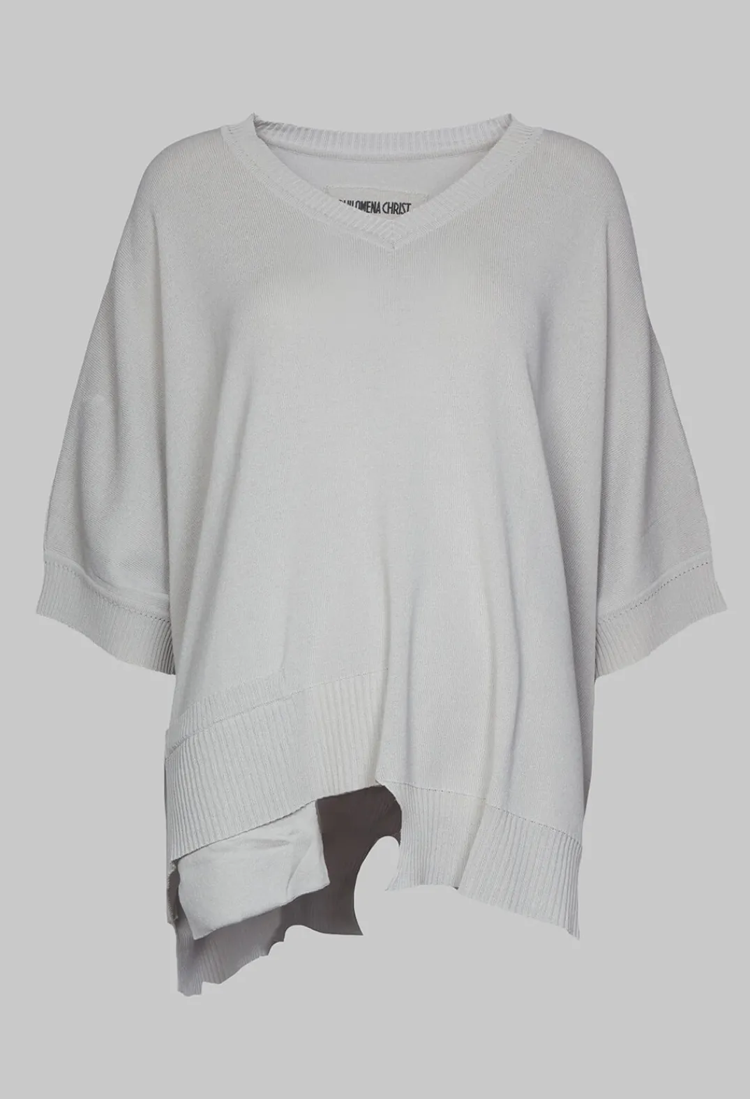 Philomena Christ Jumpers^Oversized Sweater with Asymmetric Hem in Silver