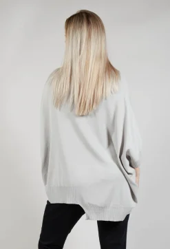 Philomena Christ Jumpers^Oversized Sweater with Asymmetric Hem in Silver