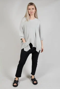 Philomena Christ Jumpers^Oversized Sweater with Asymmetric Hem in Silver