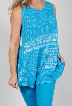 Rundholz Black Label Tops^Oversized Top with High Low Hem in Malibu Print