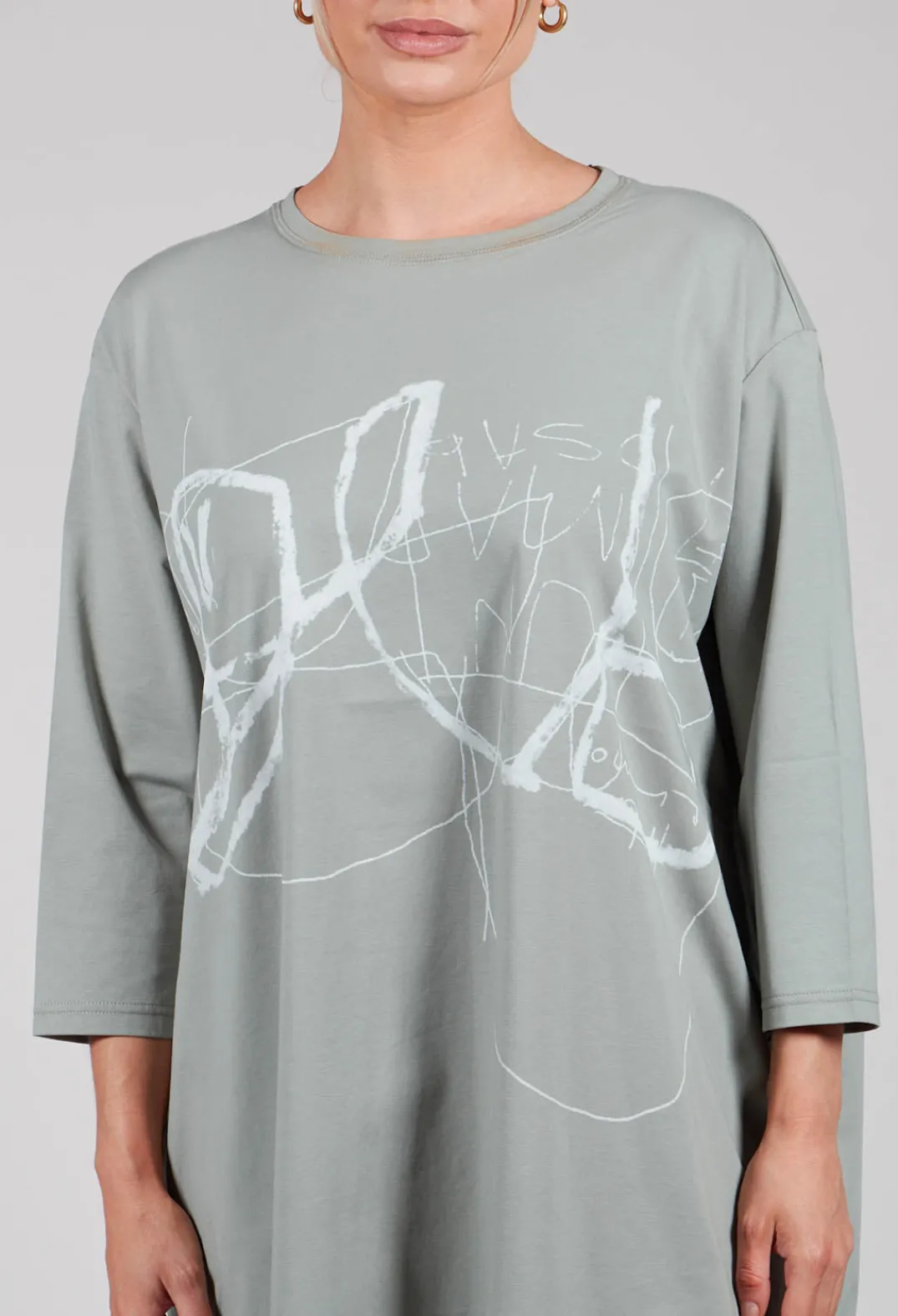 Moyuru Dresses^Oversized T-Shirt Dress in Green