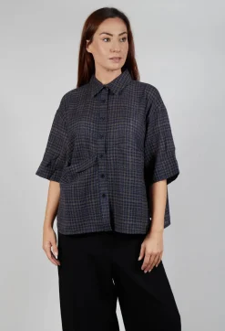 SOH Shirts & Blouses^Oversized Wool Shirt in Blue Check
