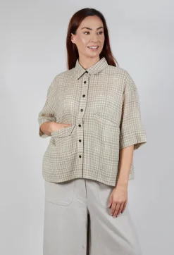 SOH Shirts & Blouses^Oversized Wool Shirt in Beige Check
